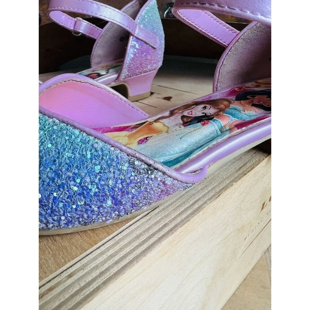 Disney Princess Glitter Ombre Heels Toddler Little Girls Dress Up Shoes 13.5 C